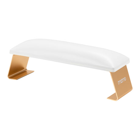 White Momo Manicure Support from beauty salon furniture, featuring a sleek, ergonomic design for professional nail treatments.