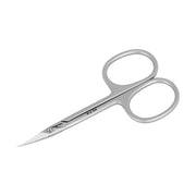 Left-handed NGHIA cuticle scissors with stainless steel blades for precise nail care, shown on a white background.