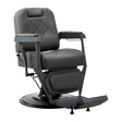 Gabbiano Bruno graphite barber chair with grey round base