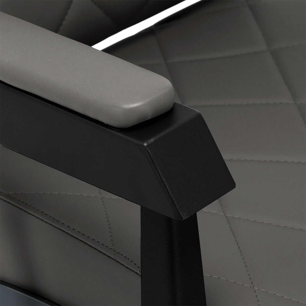 Graphite synthetic leather seat and armrests on Gabbiano Bruno chair