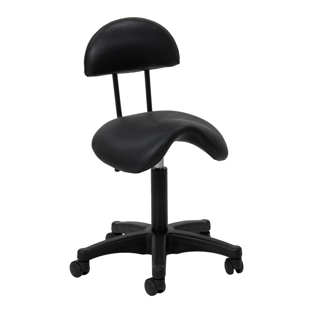 Черный косметологический стул-седло ACTIVESHOP 6001 со спинкой
