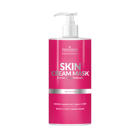 Farmona Skin Fresh Watermelon Body and Foot Mask 500ml jar, featuring watermelon extract for moisturizing and revitalizing skin.