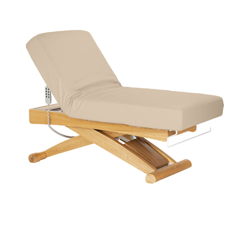 Sillon Siesta Электрическая SPA-Кушетка – Бежевая, Светло-Коричневое Основание · Откинутая позиция