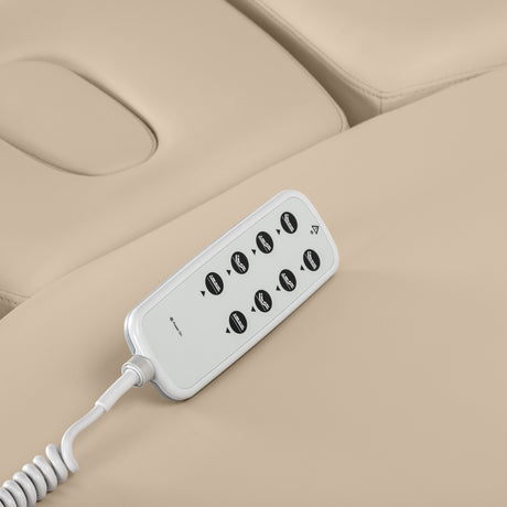Электрическая SPA-Кушетка Sillon Relax – Цвет Бежевый, Основание Чёрное · Пульт
