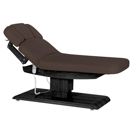 Электрическая SPA-Кушетка Sillon Relax – Цвет Тёмно-Коричневый, Основание Чёрное · Откинутая позиция
