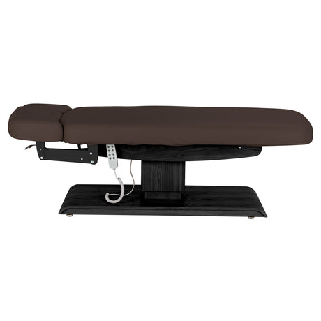 Электрическая SPA-Кушетка Sillon Relax – Цвет Тёмно-Коричневый, Основание Чёрное · Вид сбоку