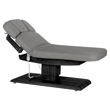 Электрическая SPA-Кушетка Sillon Relax – Цвет Серый, Основание Чёрное · Откинутая позиция
