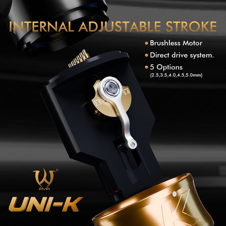 Wireless tattoo pen machine by AVA with ergonomic design and sleek black finish, ideal for precise tattooing sessions.