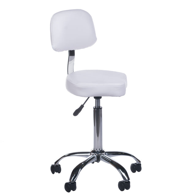 Taboret kosmetyczny z oparciem BH-7268 White - BVShop