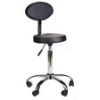 Taboret kosmetyczny z oparciem BH-7289 Czarny - BVShop
