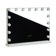 LED-lit Hollywood mirror by Beauty System, 58x43cm with illuminated border, reflecting a sleek, modern design.