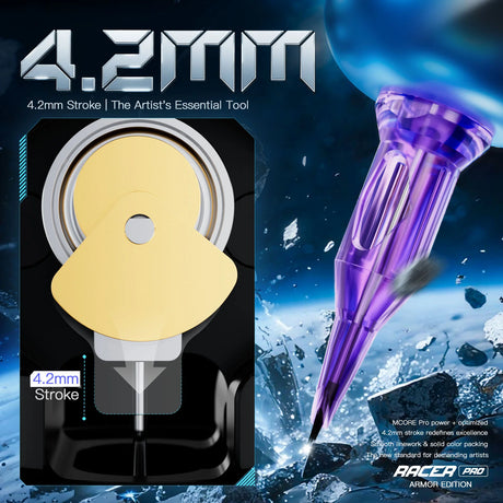 Mast Racer Pro Armor Edition Black Wireless Tattoo Pen 4.2mm Stroke 2 Batteries - BVShop