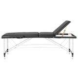 3-section black comfort massage table made of aluminum - BVShop