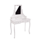 White MONICA vanity table with LED mirror + stool - BVShop