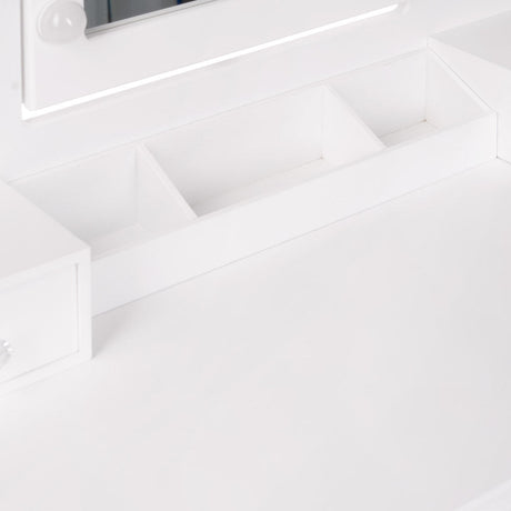 White MONICA vanity table with LED mirror + stool - BVShop