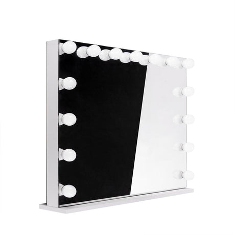LED-illuminated Hollywood mirror by Beauty System, 100x80cm with bright LED lighting and a sleek modern design.