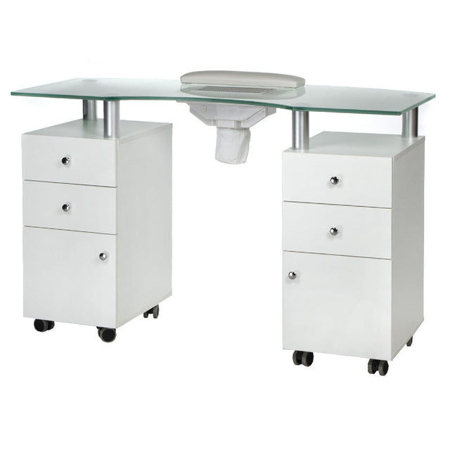 Manicure table with mounting hole BD-3453+O White - BVShop