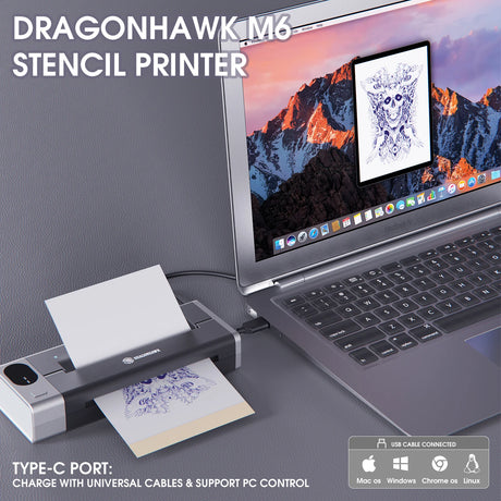Mast DragonHawk M6 Wireless Tattoo Stencil Printer - BVShop