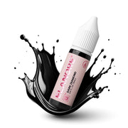The Pigment x ELANORE Dark Diamond Pigment in a 15ml jar with dark, shimmering pigment inside, designed for cosmetic or artistic use.