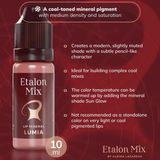 Etalon Mix Lumia Lip Pigment in 5ml or 10ml bottle, showing vibrant color and packaging for permanent lip makeup.