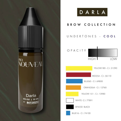 Пигменты для бровей Pro Nouveau от Intenze Darla 15ml
