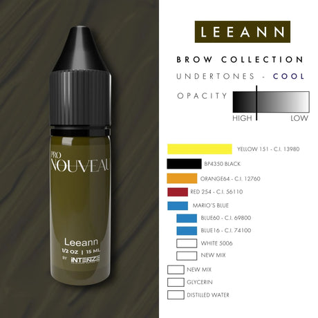 Пигменты для бровей Pro Nouveau от Intenze Leean 15ml