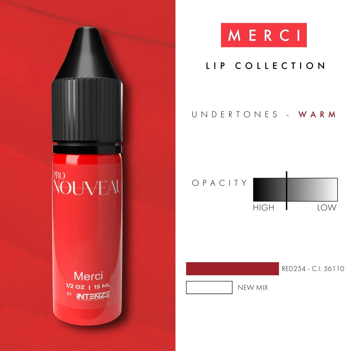 Пигменты для губ Pro Nouveau от Intenze Merci 15ml