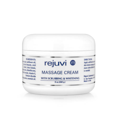 Rejuvi m Скрабирующий Массажный Крем 240g – Баночка, этикетка спереди
