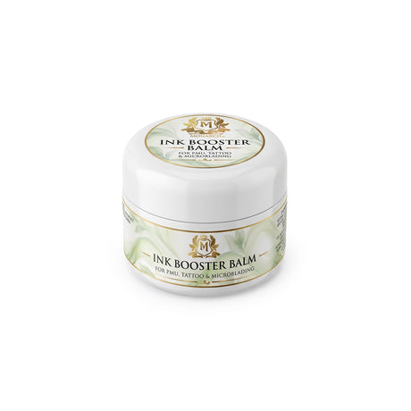 Skin Monarch Ink Booster Balm 30ml, skats leņķī, redzams vāciņš un priekšējā etiķete