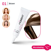 The Pigment Microblading Brown 1 pigment in a 10ml bottle, showing the brown pigment used for microblading procedures.