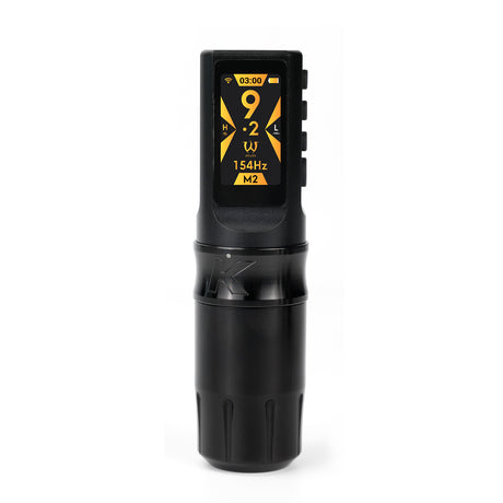 Wireless AVA UNI-K tattoo pen machine with ergonomic design and sleek black body, ready for professional tattooing.