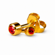 Caflon Blu Piercing Earrings Mini Ruby 3 mm (24ct Gold Plated)