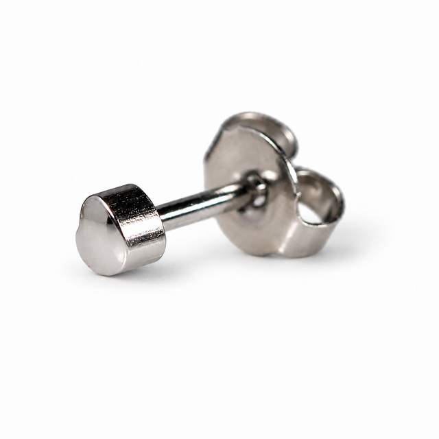 Caflon Blu Piercing Earrings Heart 4 mm (White Stainless Steel)