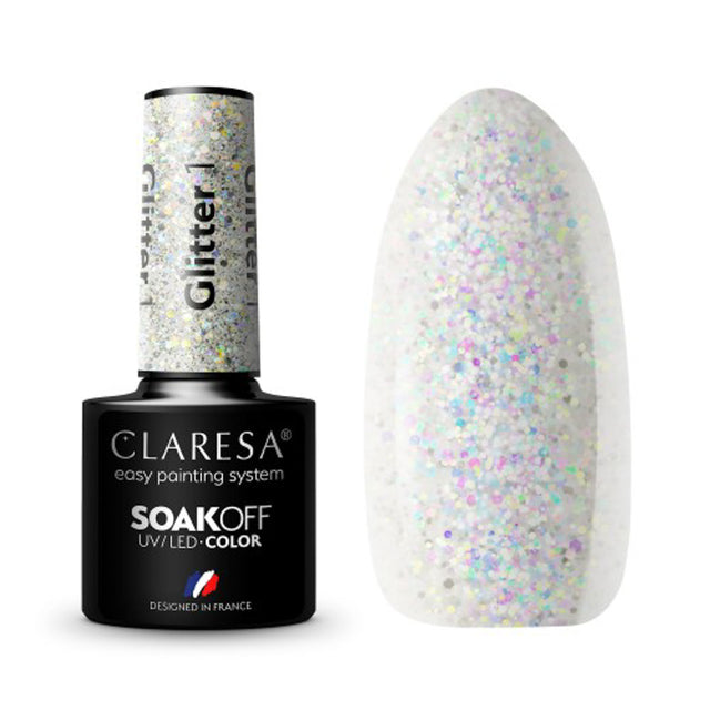 CLARESA Hybrid nail polish GLITTER 1 -5g - BVShop