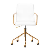 Cosmetic chair QS-OF211G gold white - BVShop