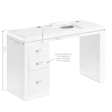 Cosmetic desk 312 white right - BVShop