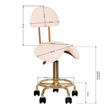 Cosmetic stool 6001-G gold – pink second category - BVShop