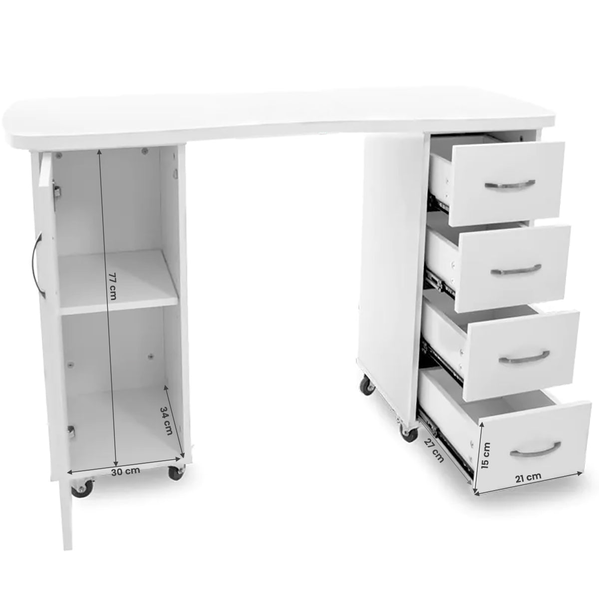 Desk 2027 white two cabinets - BVShop