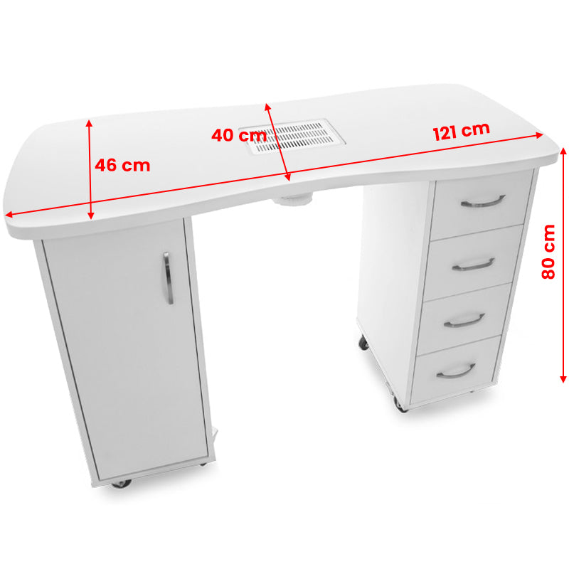 Desk 2027 white two cabinets with an absorber - BVShop