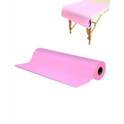 Light pink disposable non-woven roll from BVShop, 70cm wide and 150m long, ideal for medical or cleaning uses.