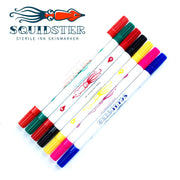 Squidster Ultra Durable Double-Sided Marker, Mini size, single black marker with fine and broad tips for versatile drawing and coloring.