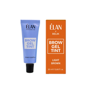 Elan Light Brown Brow Gel Tint in 20ml, showing the container with its light brown tint and applicator brush.