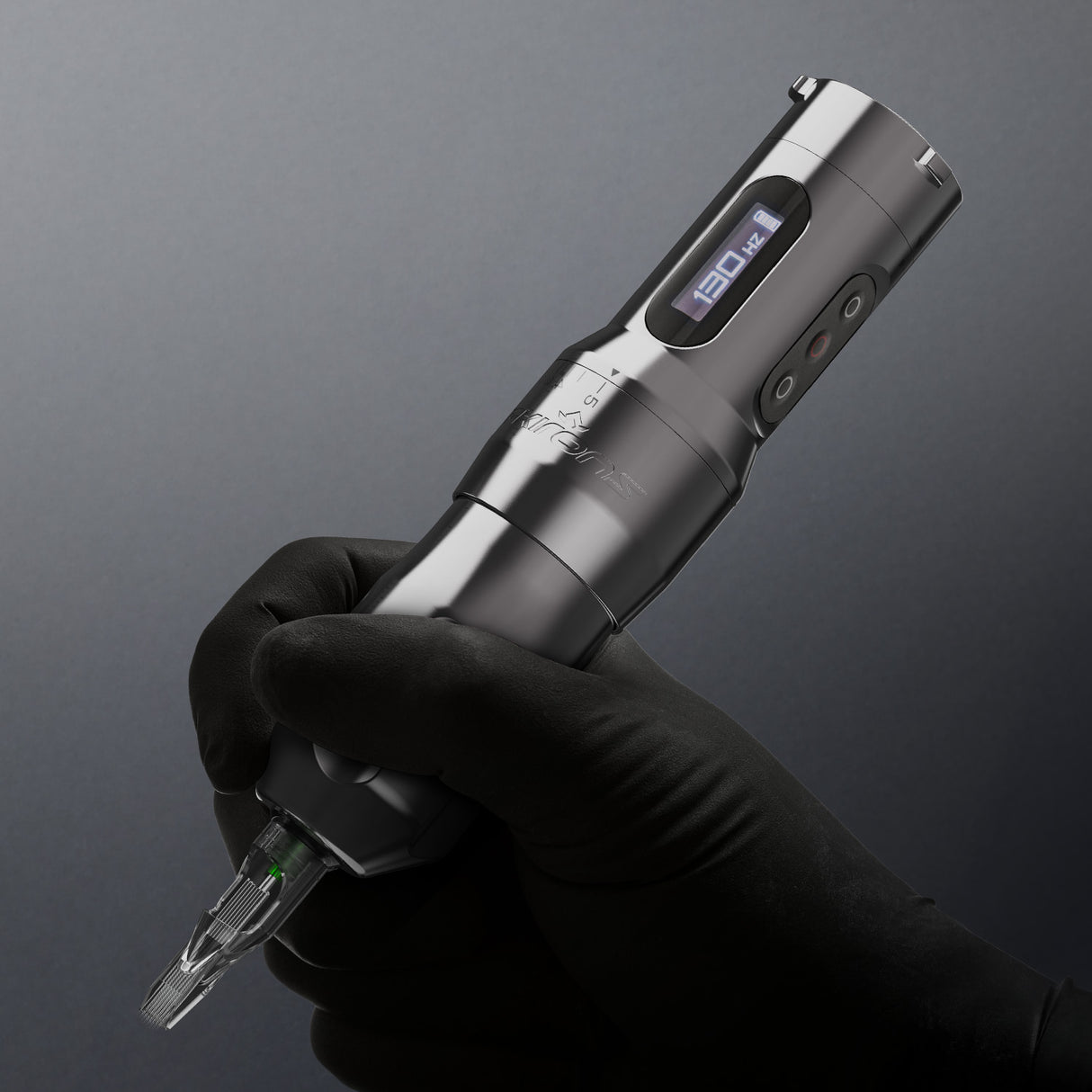 FK Irons One regulējamā tetovēšanas mašīna ar regulējamu gājienu, metāla pelēka