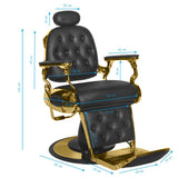 Gabbiano Barber Chair Grancesco black and gold - BVShop