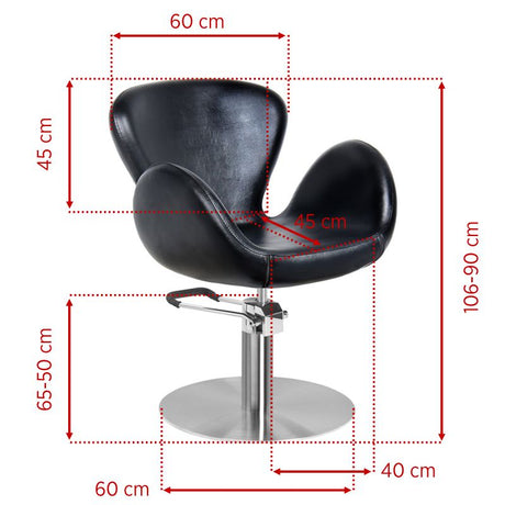 Gabbiano hairdressing chair Amsterdam black - BVShop