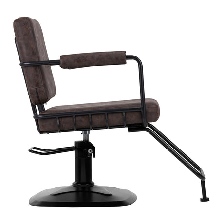 Gabbiano hairdressing chair Katania Loft Old Leather dark brown - BVShop