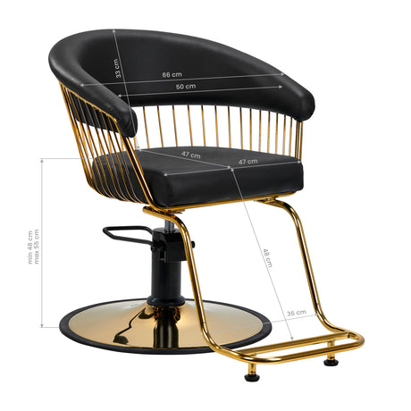 Gabbiano hairdressing chair Lille gold black - BVShop