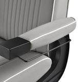 Gabbiano Levi barber chair with black frame gray without stitching at the back - BVShop