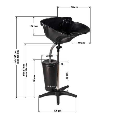 Gabbiano portable barbershop wash unit with ft42-1 tank - BVShop