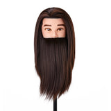 Gabbiano WZ4 training head with beard, synthetic hair, color 4#, length 8"+6" - BVShop